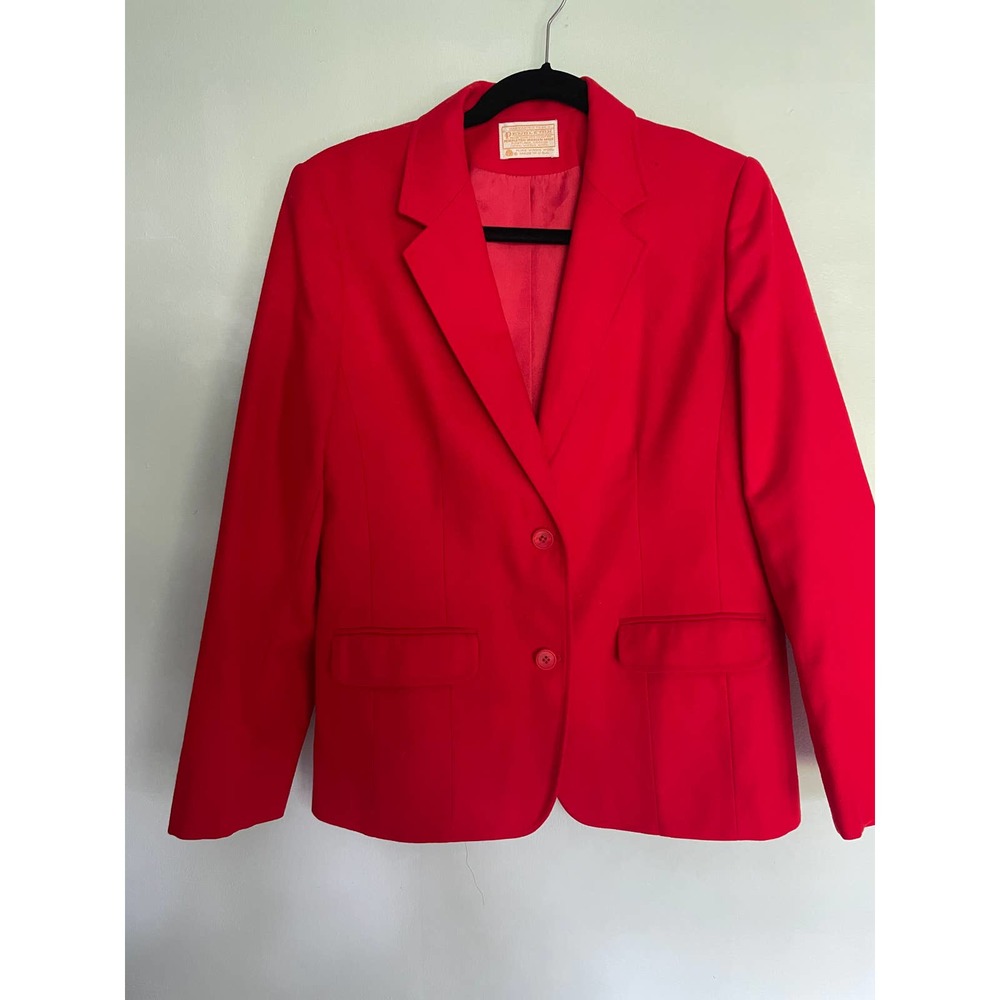 Women's Vintage Pendleton Red Wool Blazer Size 12